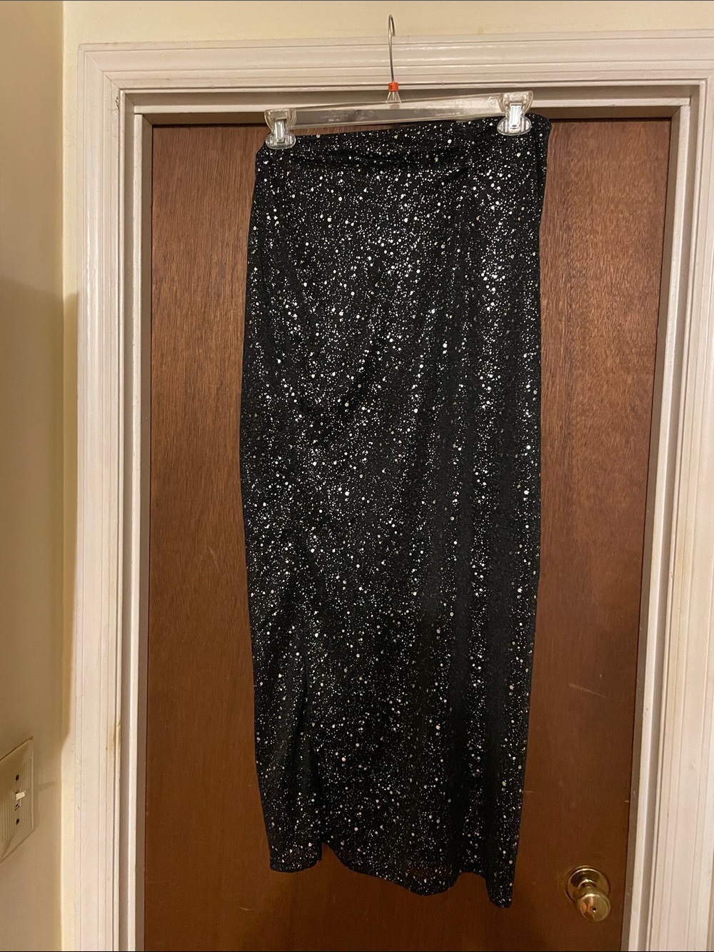 Black Sequin Maxi Skirt - Sparkling Evening Skirt